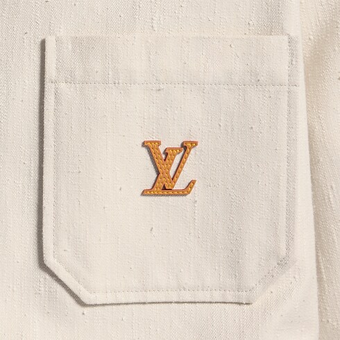 Overshirt aus Baumwoll-Seidengemisch mit LV Signatur Ambiance-Ansicht