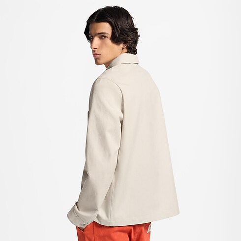 Overshirt aus Baumwoll-Seidengemisch mit LV Signatur beschnittene, abgenutzte Ansicht