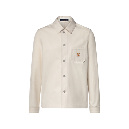 Overshirt aus Baumwoll-Seidengemisch mit LV Signatur Frontansicht