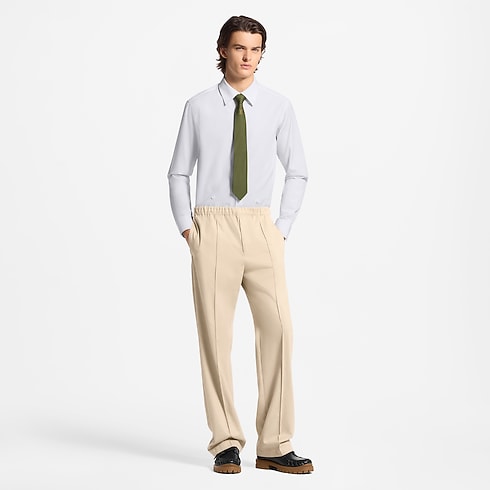 Pantalon à taille élastique à signature LV vue portée