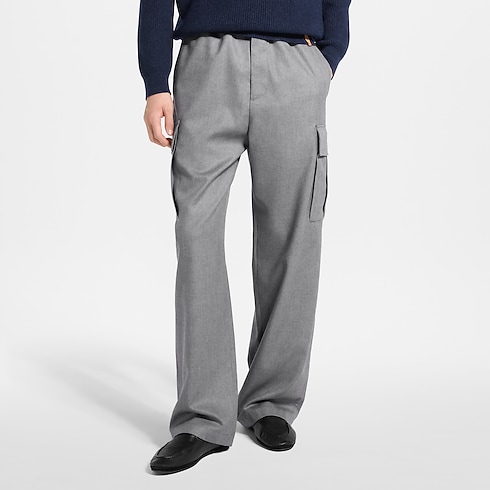 Pantalon cargo habillé à cordon en soie et cachemire in Homme's Prêt-à-porter Tout le prêt-à-porter collections by Louis Vuitton (Zoom produit)