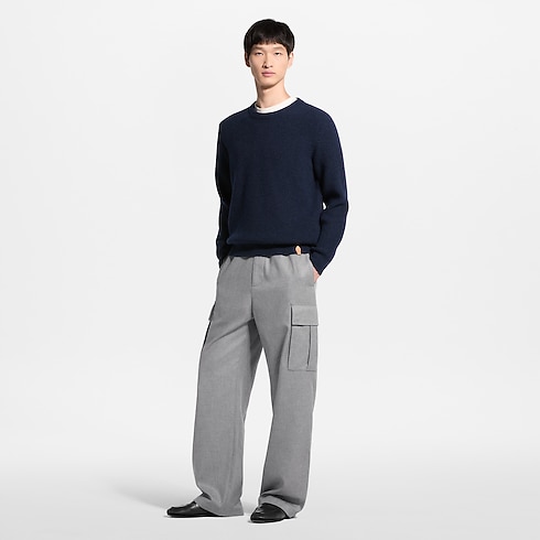 Pantalon cargo habillé à cordon en soie et cachemire in Homme's Prêt-à-porter Tout le prêt-à-porter collections by Louis Vuitton (Zoom produit)