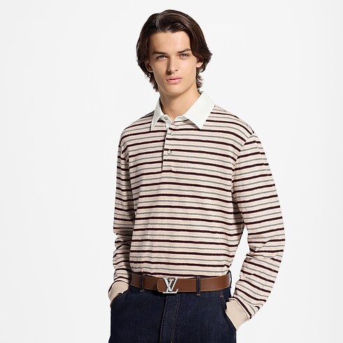 Polo Monogram manches longues à rayures vue recadrée
