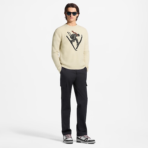 Pull à motif emblématique en intarsia in Homme's Prêt-à-porter Tout le prêt-à-porter collections by Louis Vuitton (Zoom produit)