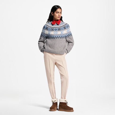 Pull en maille alpine vue portée