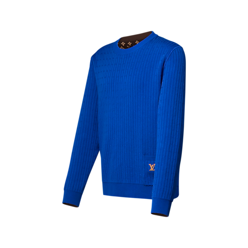 Pull manches longues à signature LV réversible vue latérale