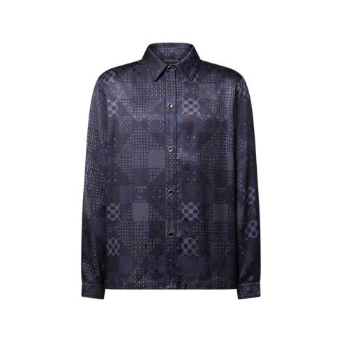 Schlafanzugoberteil aus Seidengemisch mit Damier-Motiv in Herren's Ready to Wear Vollständige Ready to Wear collections by Louis Vuitton (Zoom)