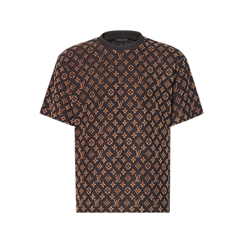 T-Shirt aus Samt mit Monogram-Motiv Frontansicht