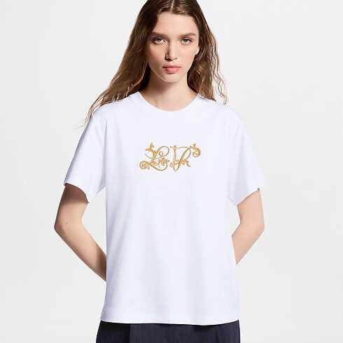 T-Shirt mit gestickter Signatur in Damen's Ready to Wear Tops collections by Louis Vuitton (Zoom)