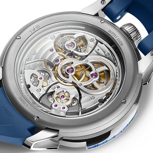 Tambour Galactique, manuel, 46,7 mm, titane et or blanc in Montres's Toutes les montres } collections by Louis Vuitton (Zoom produit)