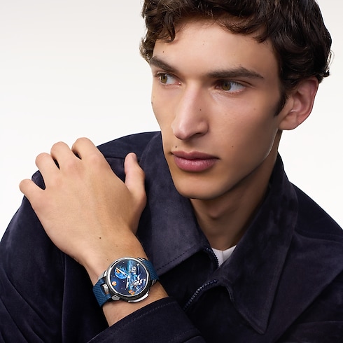 Tambour Galactique, manuel, 46,7 mm, titane et or blanc in Montres's Toutes les montres } collections by Louis Vuitton (Zoom produit)