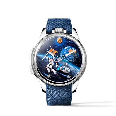 Tambour Galactique, manuel, 46,7 mm, titane et or blanc in Montres's Toutes les montres } collections by Louis Vuitton (Zoom produit)