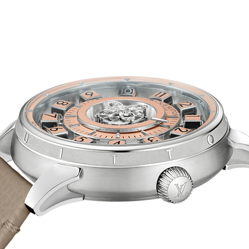 Tambour Spin Time Air Flying Tourbillon, Automatikuhrwerk, 42,5 mm, Platin in Uhren's Alle Uhren } collections by Louis Vuitton (Zoom)