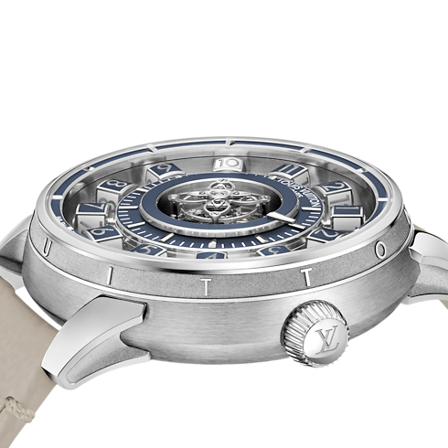 Tambour Spin Time Air Flying Tourbillon, Automatikuhrwerk, 42,5 mm, Weissgold in Uhren's Alle Uhren } collections by Louis Vuitton (Zoom)