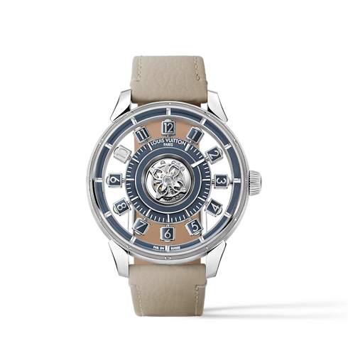 Tambour Spin Time Air Flying Tourbillon, Automatikuhrwerk, 42,5 mm, Weissgold in Uhren's Alle Uhren } collections by Louis Vuitton (Zoom)