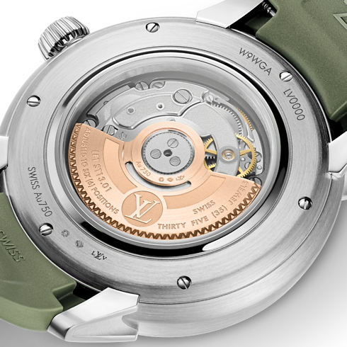 Tambour Spin Time, Automatic, 39.5mm, White gold in Montres's Toutes les montres } collections by Louis Vuitton (Zoom produit)