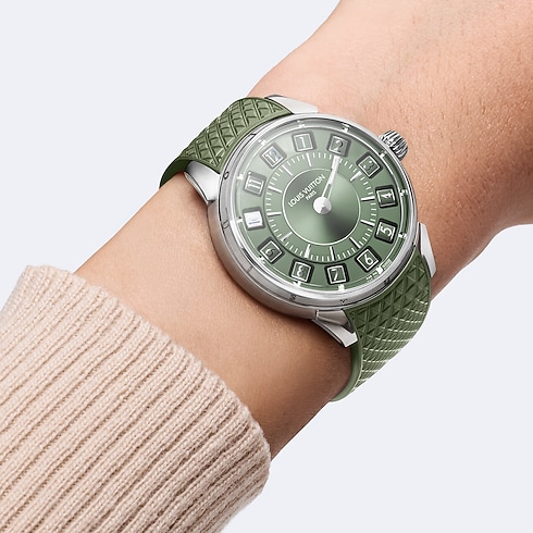 Tambour Spin Time, Automatic, 39.5mm, White gold in Montres's Toutes les montres } collections by Louis Vuitton (Zoom produit)