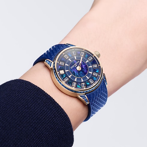Tambour Spin Time, Automatikuhrwerk, 39,5 mm, Roségold, Opal und Saphire Ambiance-Ansicht