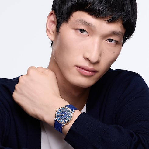 Tambour Spin Time, Automatikuhrwerk, 39,5 mm, Roségold, Opal und Saphire in Uhren's Alle Uhren } collections by Louis Vuitton (Zoom)