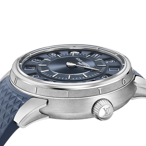 Tambour Spin Time, Automatikuhrwerk, 39,5 mm, Weissgold in Uhren's Alle Uhren } collections by Louis Vuitton (Zoom)