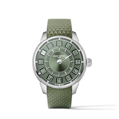 Tambour Spin Time, Automatikuhrwerk, 39,5 mm, Weissgold in Uhren's Alle Uhren } collections by Louis Vuitton (Zoom)