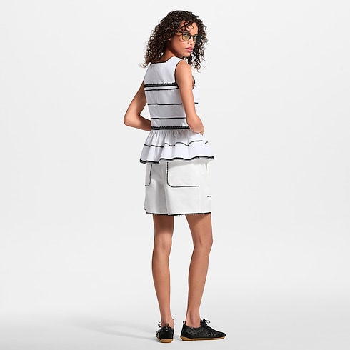 Top mit Schößchen und grafischen Spitzen-Akzenten in Damen's Ready to Wear Tops collections by Louis Vuitton (Zoom)