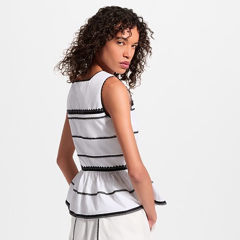 Top mit Schößchen und grafischen Spitzen-Akzenten in Damen's Ready to Wear Tops collections by Louis Vuitton (Zoom)