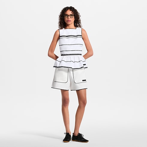 Top mit Schößchen und grafischen Spitzen-Akzenten in Damen's Ready to Wear Tops collections by Louis Vuitton (Zoom)