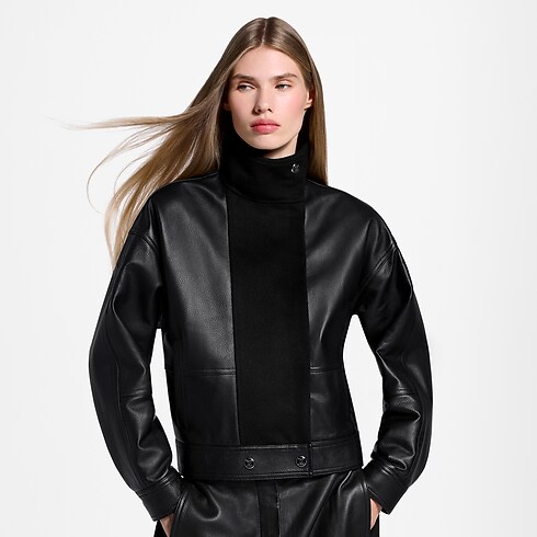 Veste de motard à empiècement en laine in Femme's Prêt-à-porter Manteaux et vestes collections by Louis Vuitton (Zoom produit)