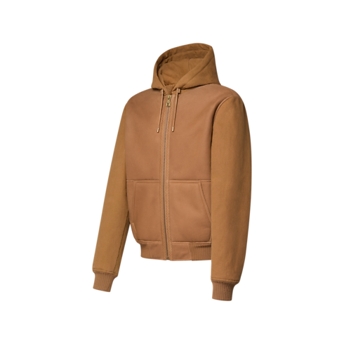 Wasserabweisender Kapuzen-Blouson aus Baumwollgemisch mit Lammfell in Herren's Ready to Wear Vollständige Ready to Wear collections by Louis Vuitton (Zoom)