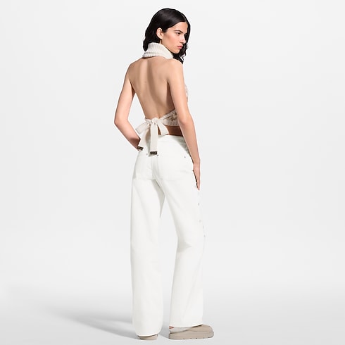 Weit geschnittene Jeans mit Signaturen und Pailletten Ambiance-Ansicht