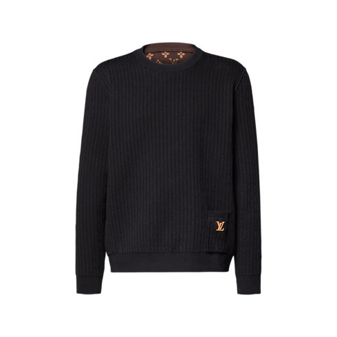 Wendbarer Pullover mit LV Signatur und langen Ärmeln Frontansicht